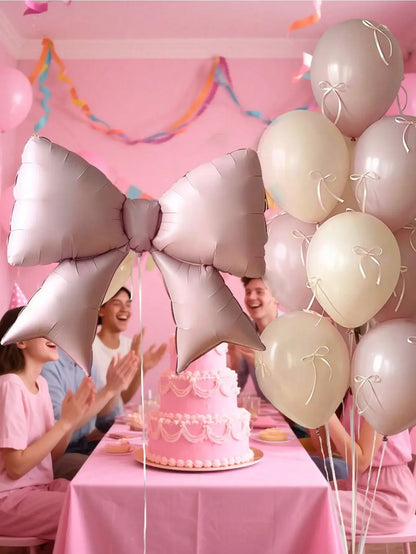 12PCS Large Pink Bow Balloons – Decorative Party Balloons for Weddings, Birthdays & Valentine’s Day