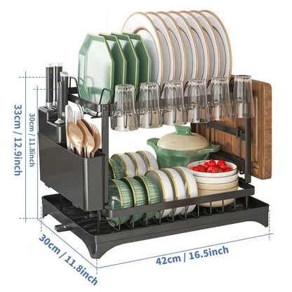 Stainless Steel Dish Drying Rack – Hygienic Residue-Free Kitchen Organizer with Premium Carbon Steel Construction, Space-Saving & Quick-Dry Design