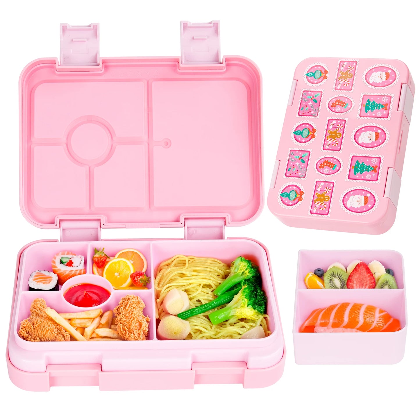 Fiambrera Bento para niños – Recipiente de comida portátil a prueba de fugas para la escuela, viajes y picnics, fiambrera para estudiantes apta para microondas para frutas, aperitivos y comidas