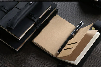 Genuine Leather Refillable Travel Journal – Handmade Retro Diary, Sketchbook & Notebook