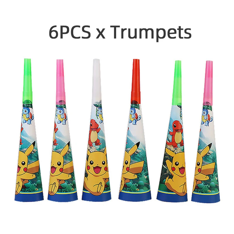 Pokémon Pikachu Birthday Party Decorations Tableware Set – Paper Cups, Plates, Tablecloth, Straws, Banner & Napkins for Kids Party Supplies