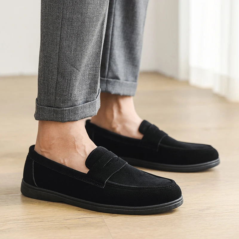 Mocasines sin cordones para hombre - Planos casuales ligeros y transpirables, zapatos para caminar con suela suave antideslizante para uso diario al aire libre