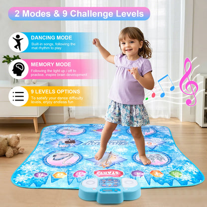 Kids Electronic Dance Mat – Double Player Music Dance Pad with 9 Levels Educational Toy