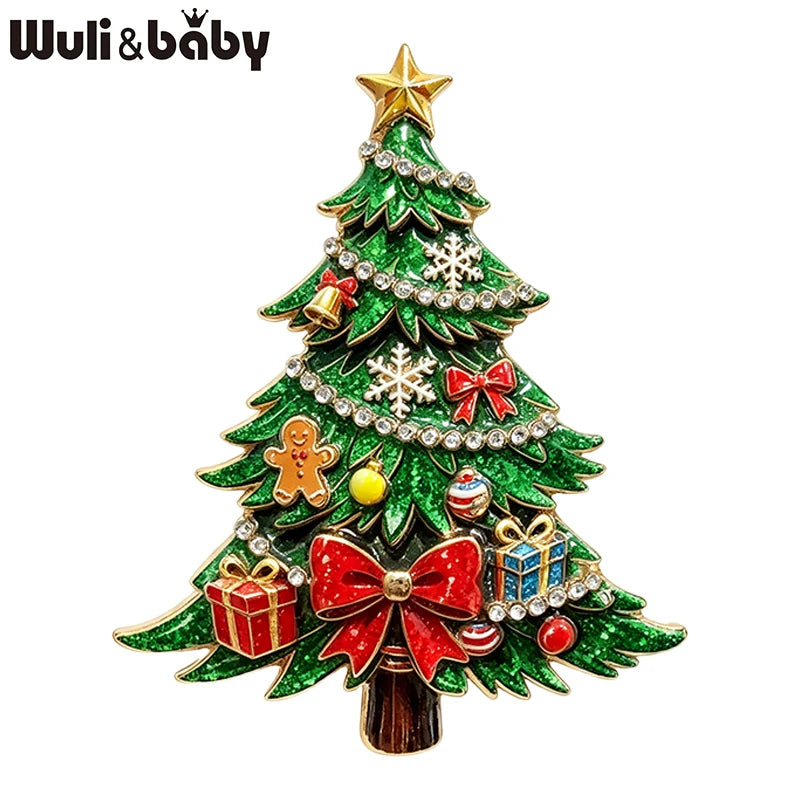 Wuli&baby Blue & White Porcelain Christmas Brooches for Women – Santa Claus, Cat, Christmas Tree & Nutcracker Brooch Pins for New Year