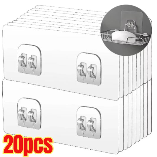 Estante adhesivo de pared con ganchos – Organizador de almacenamiento impermeable de fuerte adhesión para baño y cocina
