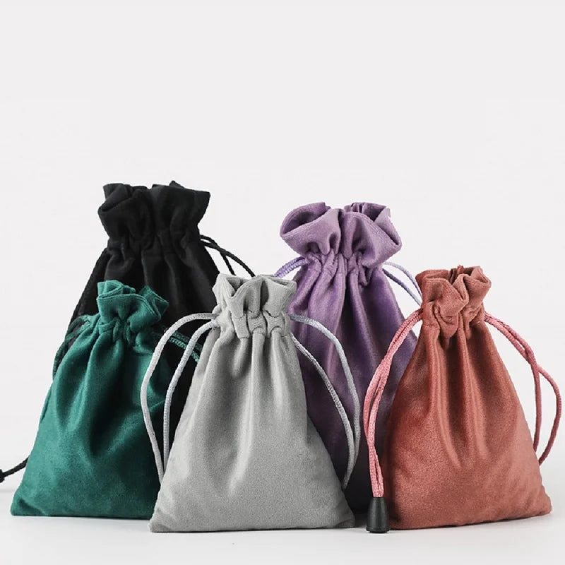 Bolsa de regalo de terciopelo con cordón - Suave, para joyas, bodas, Pascua y Año Nuevo, para envolver, para recuerdos de fiesta y pequeños regalos