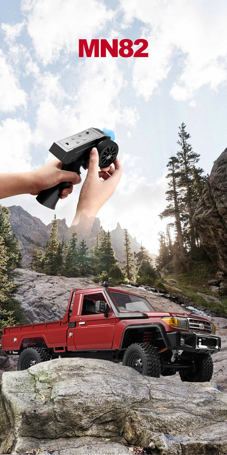 ZWN MN82 Camion Tout-Terrain RC 4x4 LC79 à l'Échelle 1:12 avec Lumières LED, Modèle de Simulation Complet pour Enfants et Adultes