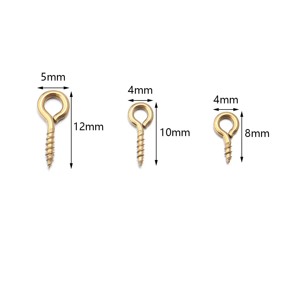 20–50 Piece Stainless Steel Screw Eye Pins with Keychain Hooks – Mini Threaded Eye Pins for DIY Jewelry, Bracelets, Pendants & Crafts