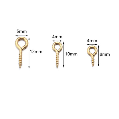 20–50 Piece Stainless Steel Screw Eye Pins with Keychain Hooks – Mini Threaded Eye Pins for DIY Jewelry, Bracelets, Pendants & Crafts