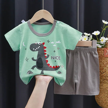 Little Maven Kids' Cotton Clothing Set – Boys & Girls Christmas T-Shirt Top & Pants Outfit for Autumn & Winter, 2-Piece Children's Clothes