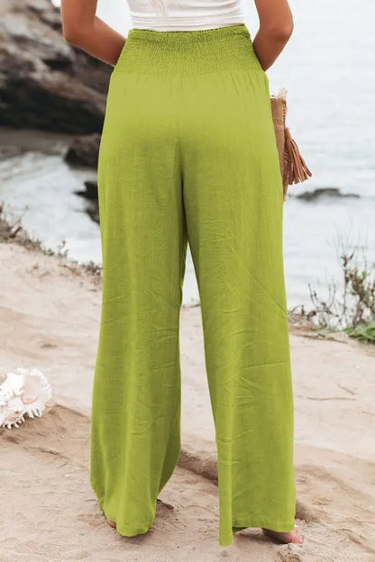 Pantalon ample décontracté pour femme, taille mi-haute avec cordon de serrage, style européen et américain, idéal pour la plage au printemps et en été