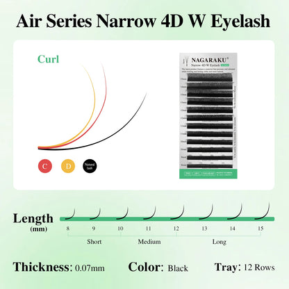 NAGARAKU V Shape Premade Eyelash Extensions – 2D/3D/4D/5D W Volume Fans for Natural Soft Fluffy Volume Lash Look