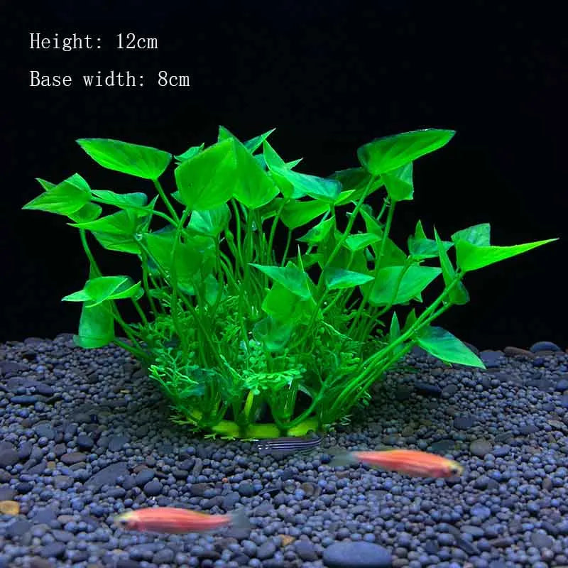 Artificial Underwater Aquarium Plants – Plastic Aquatic Fake Shrubs & Green Water Grass for Fish Tank Landscaping, Realistic Simulated Decor