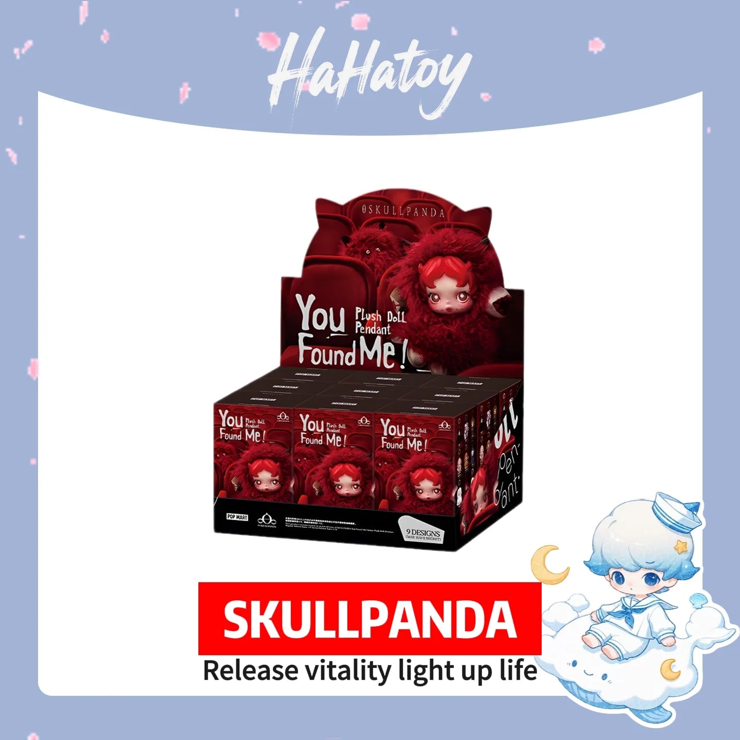 POP MART SKULLPANDA You Found Me! Pendentif Peluche Blind Box – Figurine de Collection en Vinyle, Cadeau Mignon d'Halloween et de Noël