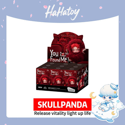 POP MART SKULLPANDA You Found Me! Pendentif Peluche Blind Box – Figurine de Collection en Vinyle, Cadeau Mignon d'Halloween et de Noël