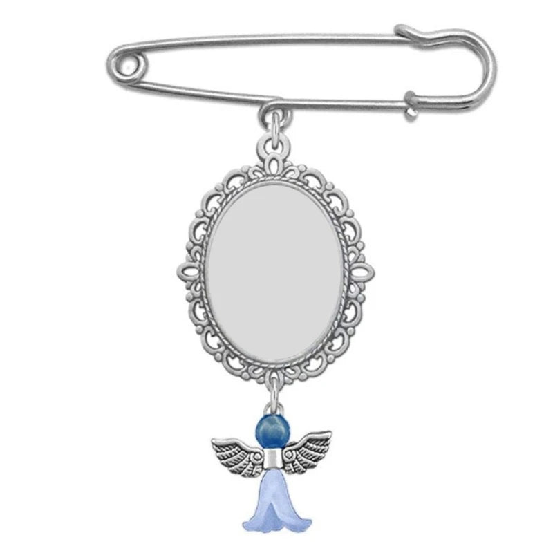 Wedding Bouquet Photo Charm – Oval Picture Frame Pendant Brooch for Bridal Bouquets & Memorial Keepsakes