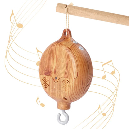 Móvil Musical para Cuna de Bebé Recién Nacido – Caja de Música con Sonajero Colgante Giratorio de Estilo Madera, Juguete Musical Relajante para Bebés de 0 a 12 Meses, Decoración para Cuna de Guardería y Regalo para Baby Shower