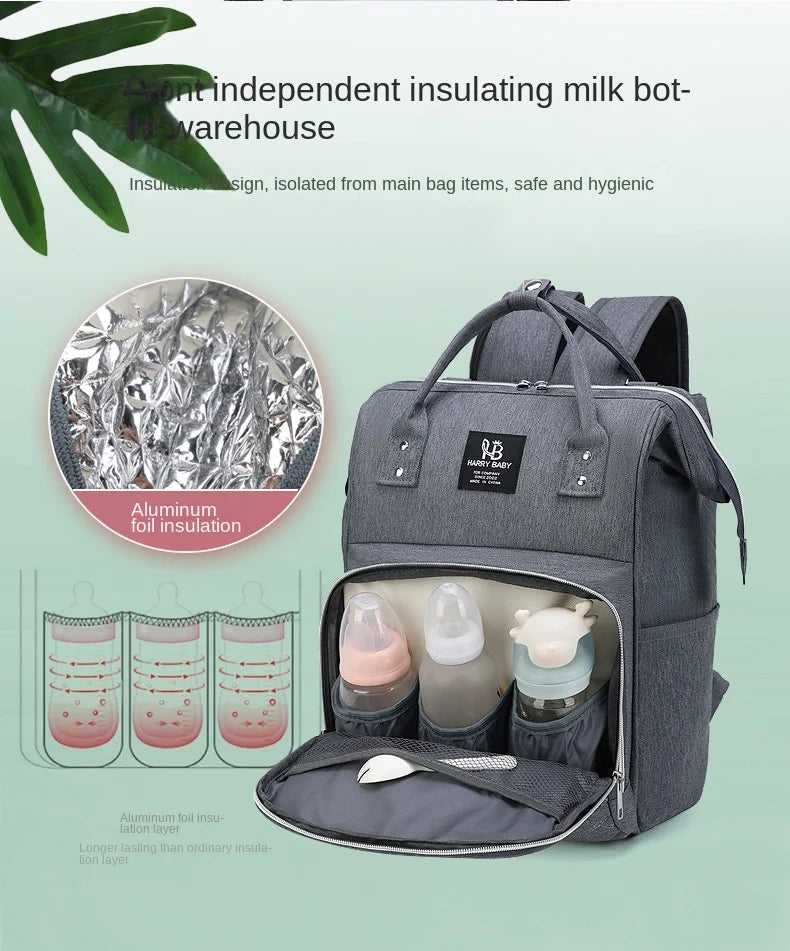 Large Capacity Baby Diaper Backpack with Stroller Hanging Bag & Changing Mat – Waterproof Maternity Nursing Bag for Moms