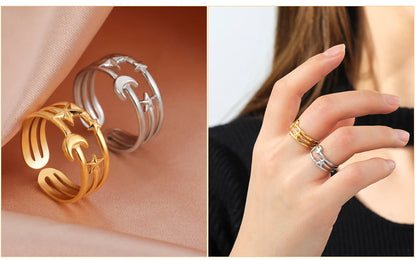 Bague Skyrim en acier inoxydable cœur géométrique pour femme, réglable, ouverte, pour fête, esthétique