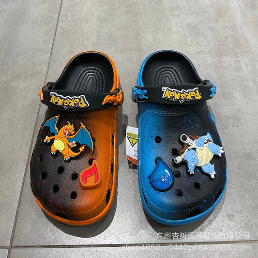 Zuecos Pokémon Charizard y Blastoise – Sandalias de playa unisex transpirables antideslizantes y pantuflas de dibujos animados