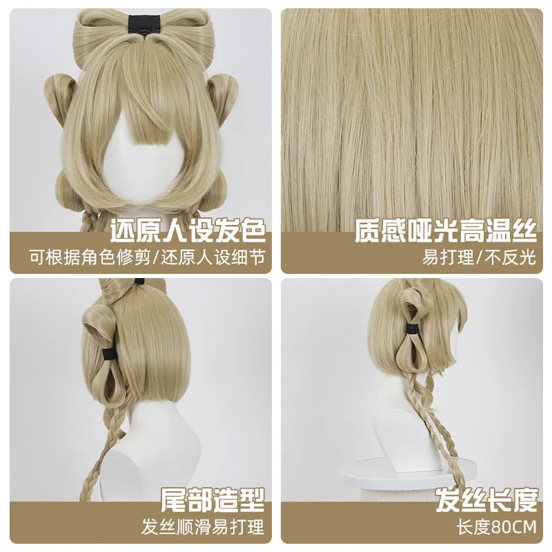 Sufi-Bi Inspired Cosplay Wig – Synthetic Hair with Realistic Scalp & Butterfly Clip Hairpiece