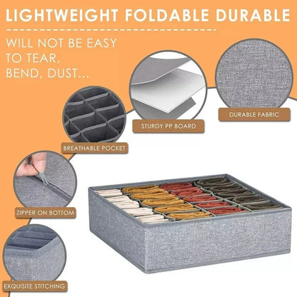 Foldable Underwear Organizer Box – Drawer Storage Organizer for Bras, Socks, Pants & Clothing