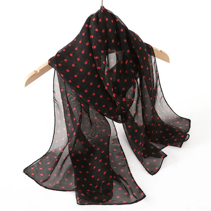 Women's Printed Chiffon Scarf Shawl – Lightweight Silk-Feel Long Wrap for Beach, Travel & Outdoor Wear, Fashion Headband Accessory