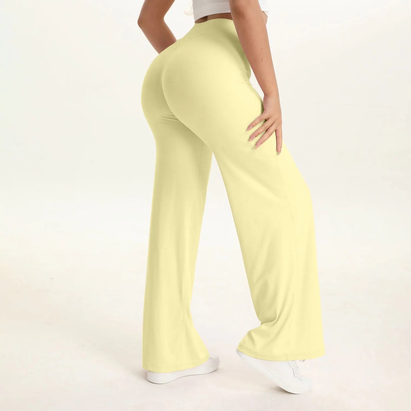 NCLAGEN Pantalones de Yoga de Pierna Recta SoftMotion para Mujer – Leggings de Gimnasio de Tiro Medio Efecto Segunda Piel, Pantalones Deportivos para Pilates y Correr, para Fitness, Entrenamiento y Uso Diario