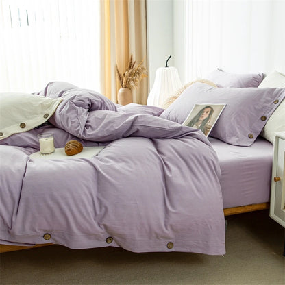 3-Piece 100% Cotton Bedding Set – Duvet Cover & Pillowcase Set for Queen & King Beds