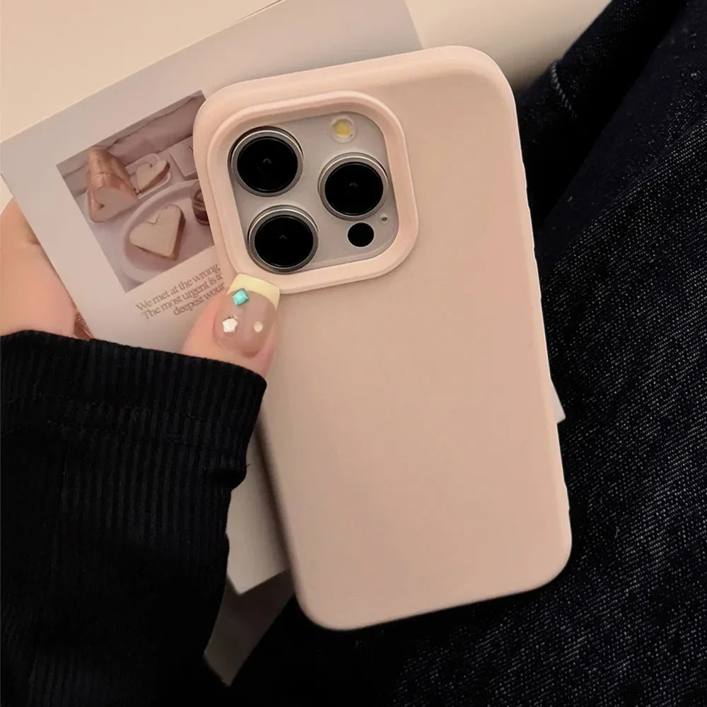 Coque en silicone pour iPhone Séries 11 à 17 – Housse de protection arrière toucher doux