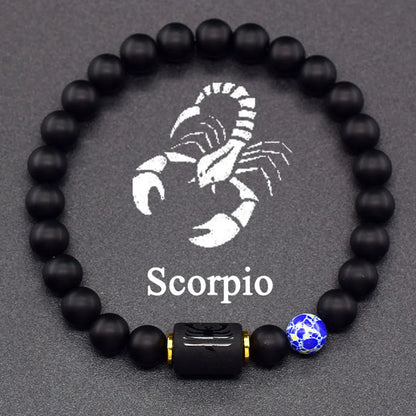 Pulsera de constelación de 12 signos del zodiaco – Brazalete con dije de astrología para hombres y mujeres | Regalo de joyería de amistad Aries, Virgo, Leo y Libra