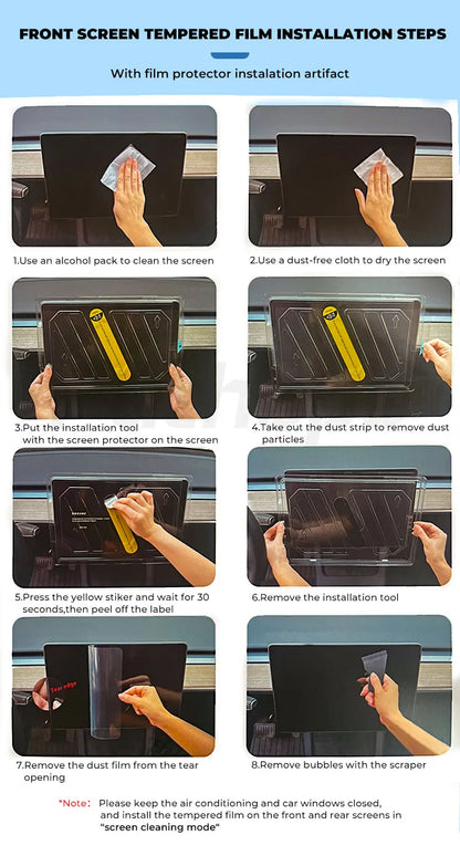 Futhope Protector de Pantalla de Vidrio Templado de 16 Pulgadas para Tesla Model Y y Model YL Juniper (2017–2026) – Película Protectora de Pantalla Central HD con Herramienta de Instalación