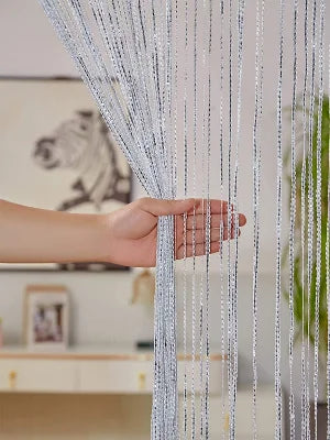 Cortina decorativa de hilos – Separador de ambientes con borlas para puertas, ventanas y decoración del hogar