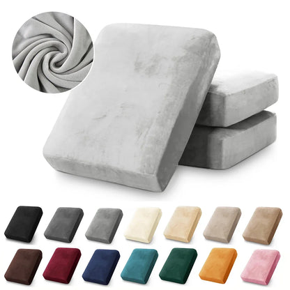 Velvet Sofa Cushion Cover – Plush Stretch Couch Slipcover Furniture Protector for Living Room