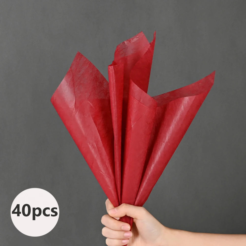 40PCS Non-Woven Flower Wrapping Paper for Bouquets, Floral Arrangements, Gifts & Florist Supplies