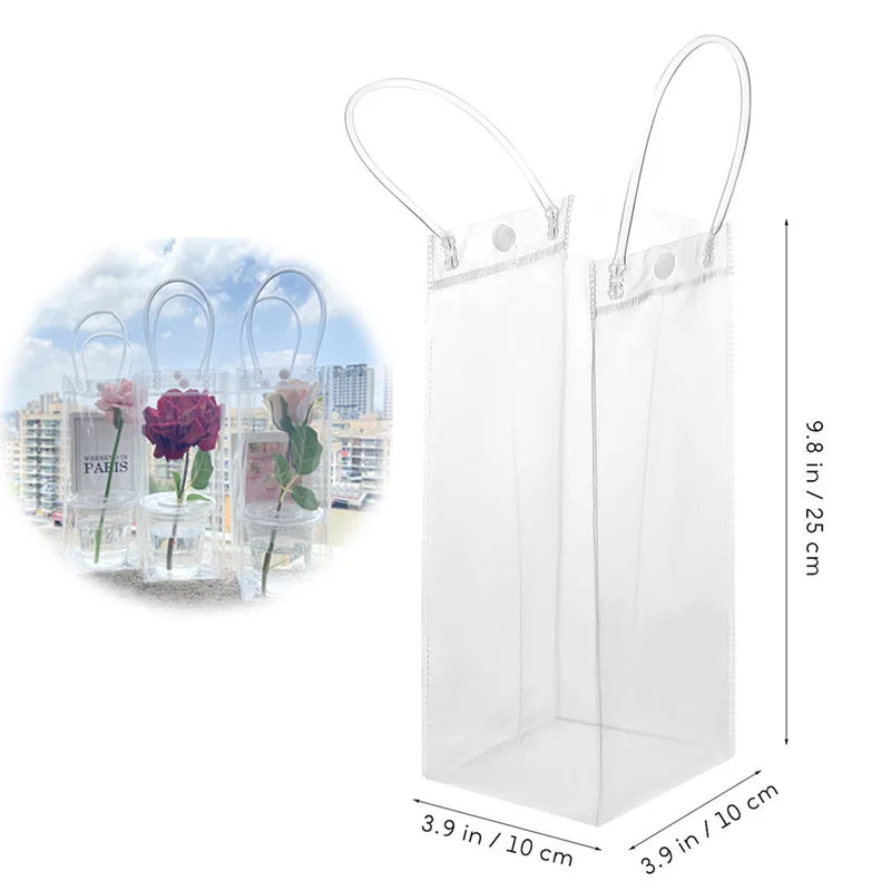 Bolsas de regalo de PVC transparente con asa – Bolsas de regalo de plástico reutilizables transparentes para cosméticos, empaques minoristas, recuerdos de fiesta y compras
