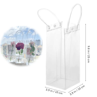 Bolsas de regalo de PVC transparente con asa – Bolsas de regalo de plástico reutilizables transparentes para cosméticos, empaques minoristas, recuerdos de fiesta y compras