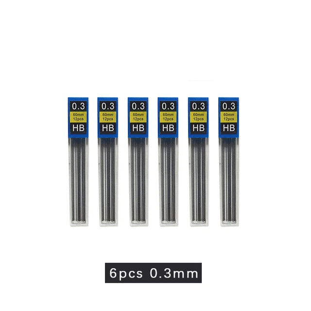 Portaminas Completamente Metálico de 0.3/0.5/0.7/0.9/1.3/2.0/3.0 mm – Lápiz de Dibujo Técnico Automático con Minas para Dibujo, Boceto, Pintura, Suministros de Oficina y Escolares