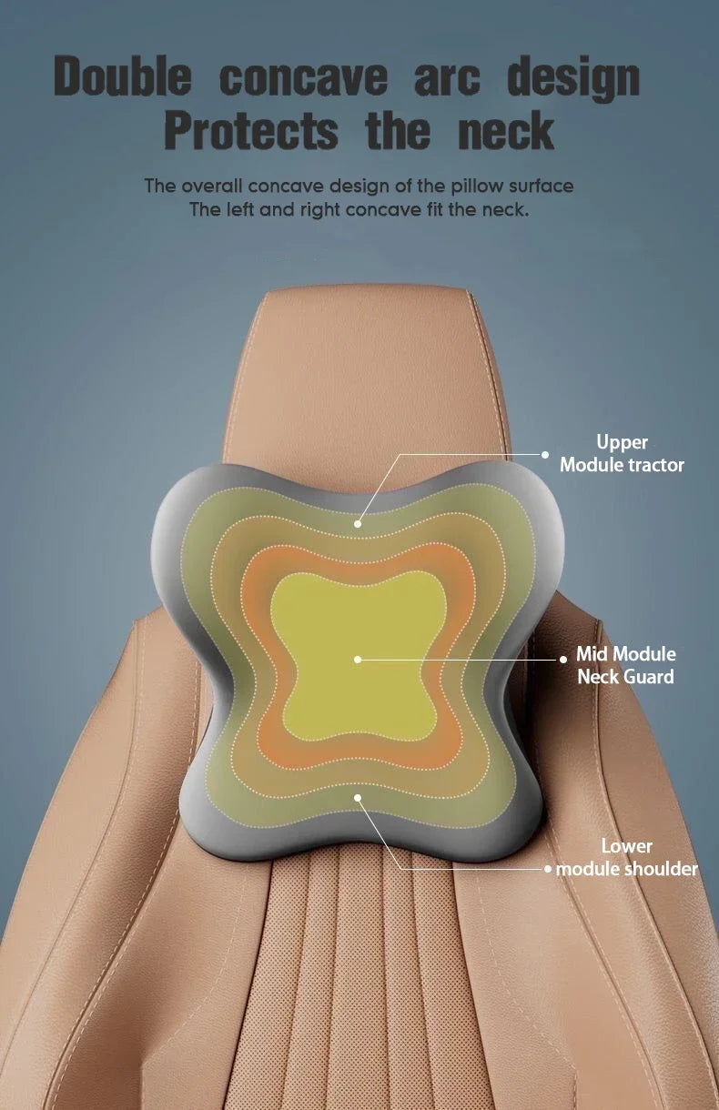 Ensemble coussin appui-tête et support lombaire en mousse à mémoire de forme pour voiture – Oreiller universel cou et dos pour un confort de conduite
