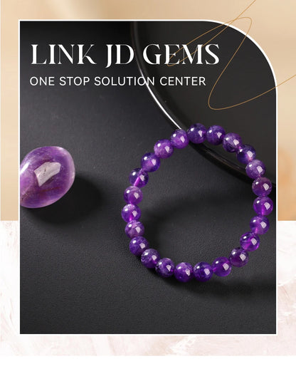 Bracelet en perles d'améthyste naturelle – Bracelet extensible en cristal véritable pour hommes et femmes, bijou de méditation yoga et accessoire de mode
