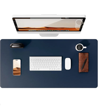 Alfombrilla de escritorio grande de cuero PU - Mouse Pad antideslizante y protector de escritorio para laptop, teclado, oficina y juegos