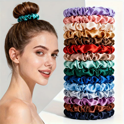 Juego de 19 coleteros y gomas para cabello fino para mujer – Elásticos suaves que no dañan para todos los colores de cabello