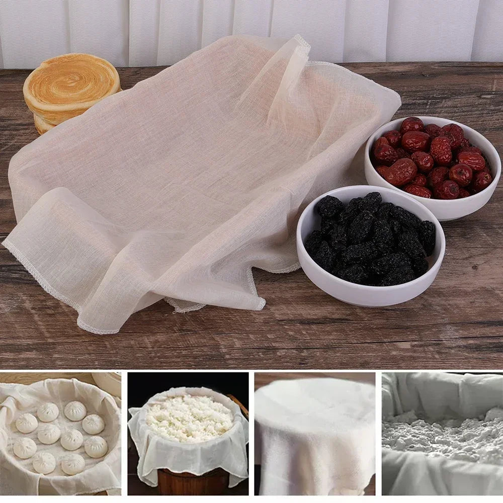 Reusable Nut Milk Bag – Natural Unbleached Cotton Fine Mesh Strainer for Cheese, Yogurt & Tofu