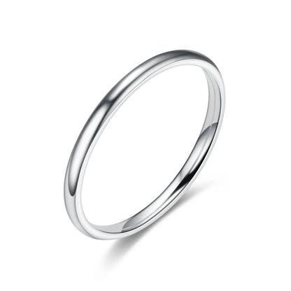 Stainless Steel Wedding Band Ring – 2mm, 4mm, 6mm & 8mm High Polished Smooth Ring for Men & Women | Minimalist Jewelry