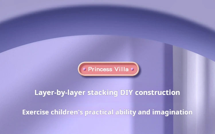 3D DIY Fantasy Princess Castle Villa Assembly Doll House Set – Creative Building Toys for Girls, Home Play & Kids 3D Educational Toy Kit
