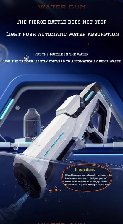Pistola de Agua Eléctrica para Niños y Adultos – Lanza de Agua Automática de Alta Presión para la Playa, Piscina y Diversión de Verano