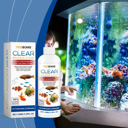 Aquarium Algae Remover – Fish Tank Water Cleaner for Green Algae, Dirty Water & Waste Sludge, Helps Maintain a Clear & Healthy Aquarium Environment