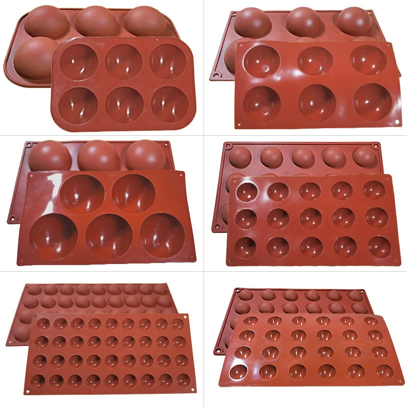 Semi-Sphere Silicone Chocolate Mold – Half-Ball Dome Cake Baking Tray for Chocolate, Pudding, Candy & Jelly, Reusable DIY Kitchen Baking Tool