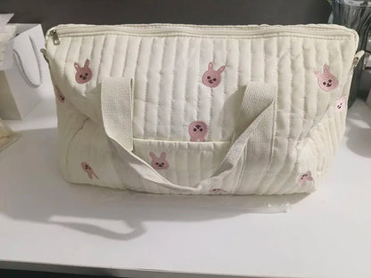 Large Capacity Embroidered Diaper Bag Multi-Functional Mommy Travel Tote Crossbody Maternity Handbag