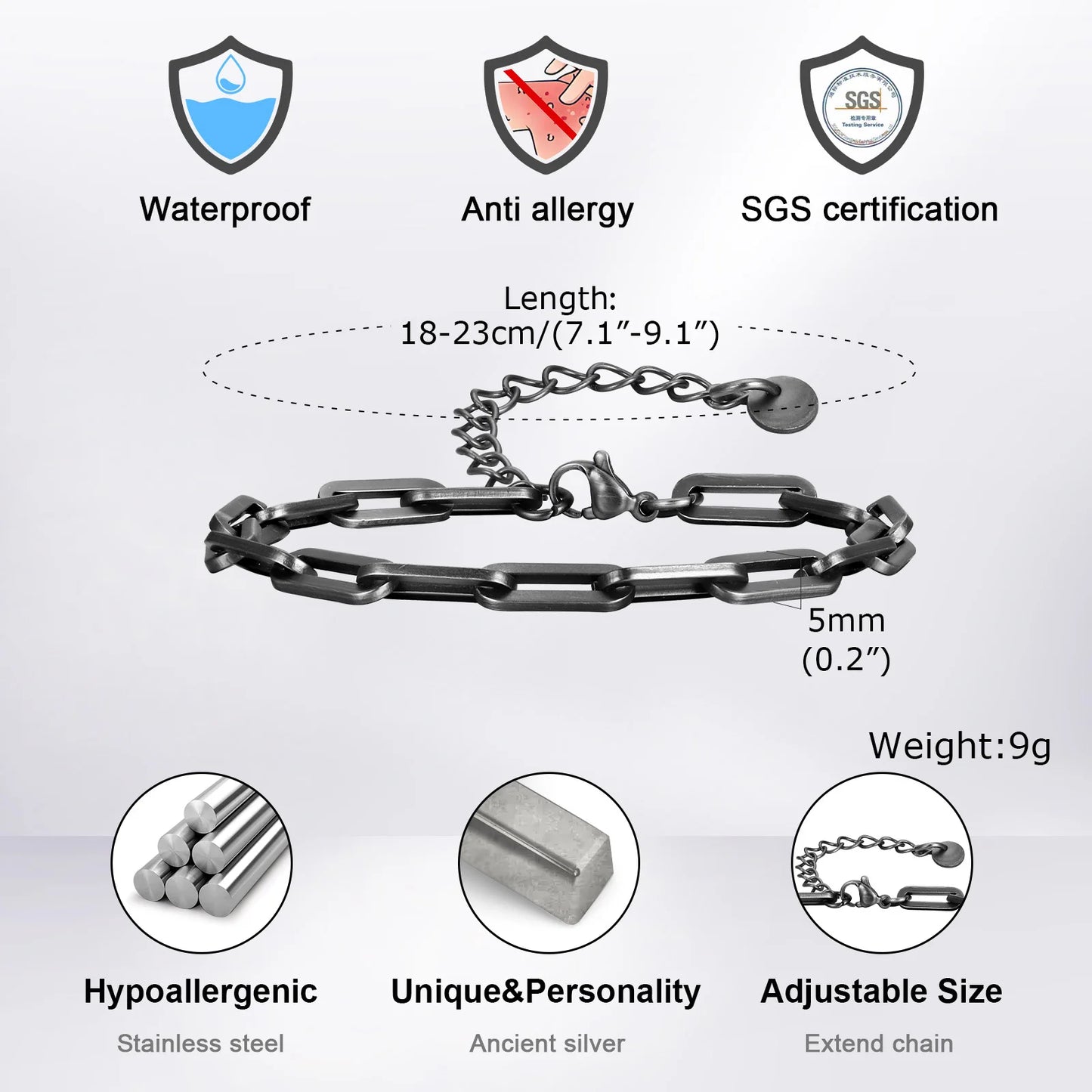 Vintage Byzantine Chain Bracelet – Stainless Steel Braided Link Wristband for Men & Boys | Retro Fashion Jewelry Gift for Father